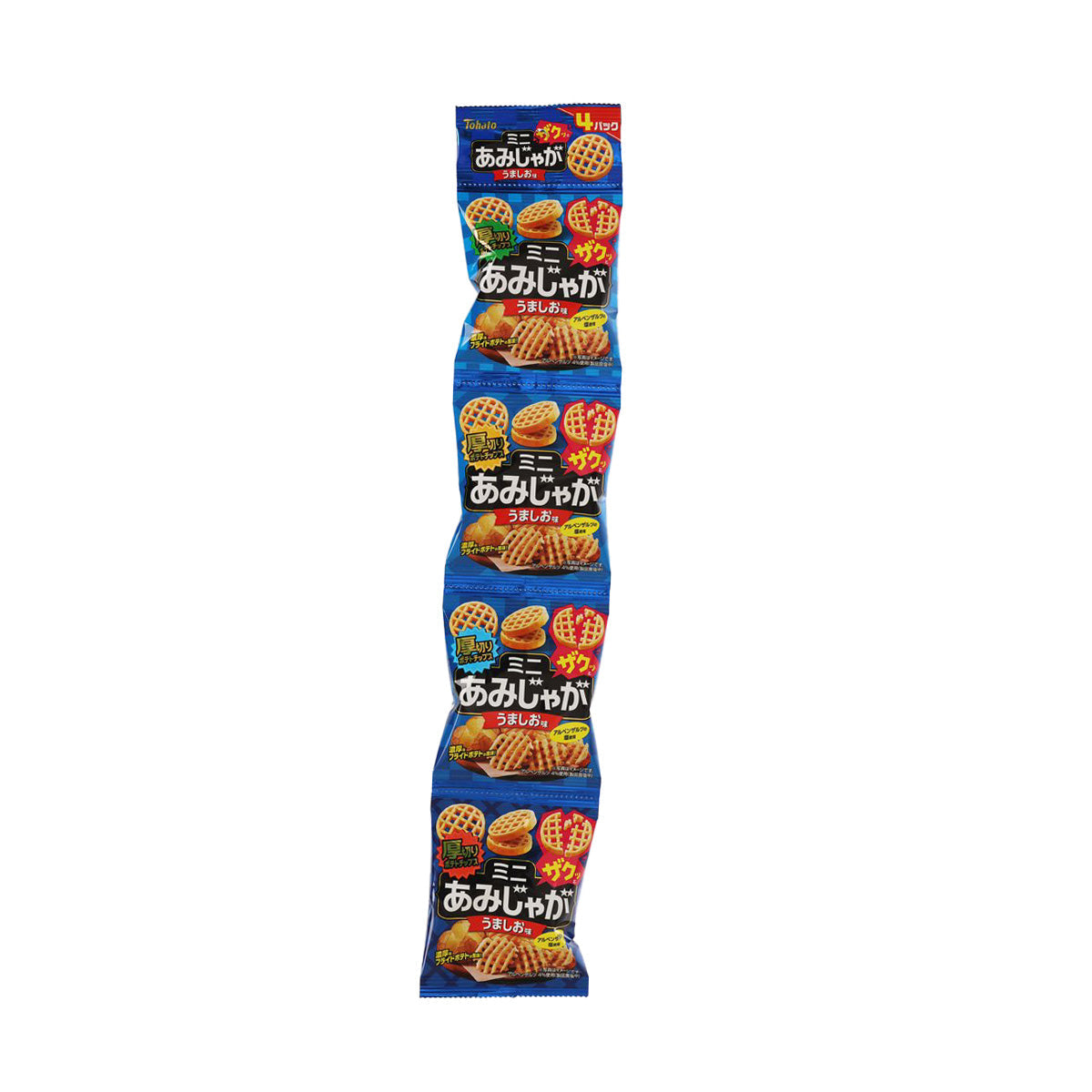 TOHATO Amijyaga Mini Potato Chips - Salt (4 x 11g)