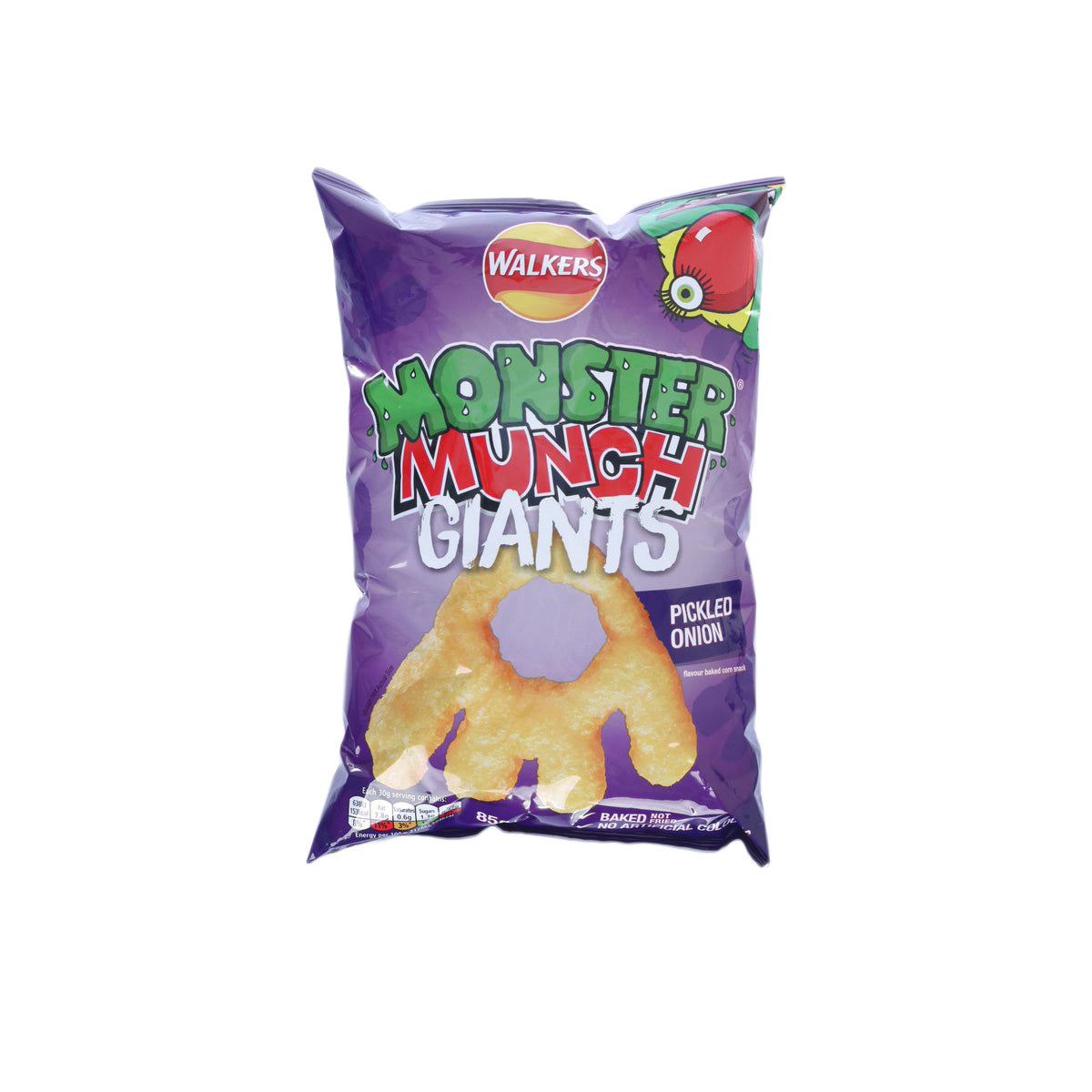 WALKERS Monster Munch Giants Baked Corn Snacks - Pickled Onion Flavour (85g)