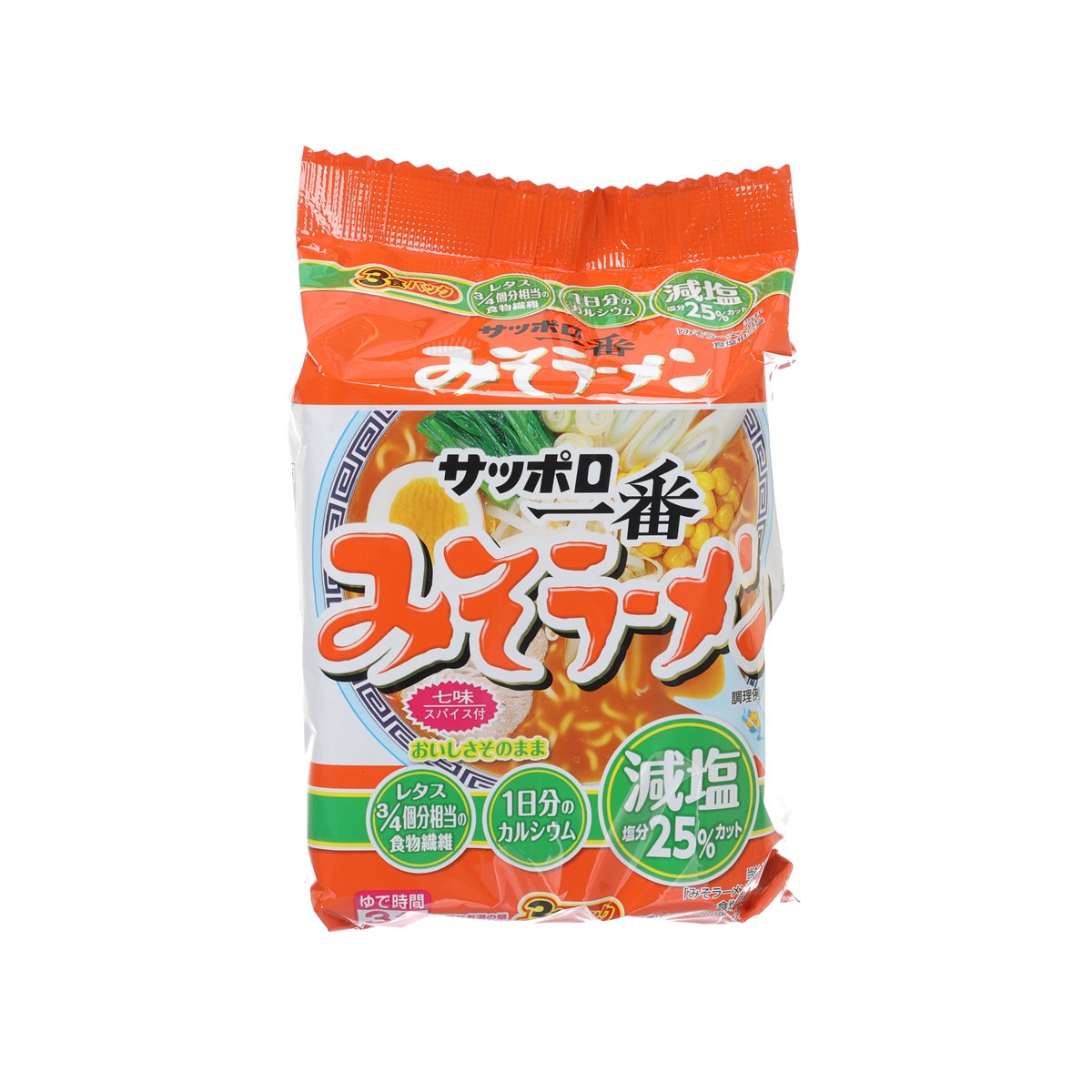 SANYOFOODS Sapporo Ichiban Miso Instant Ramen Noodle - Less Salt (303g)