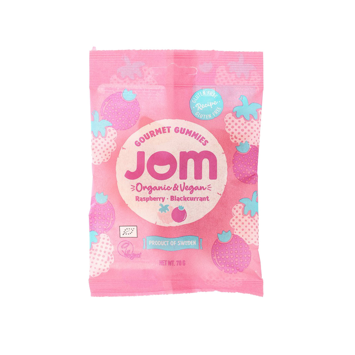 JOM Organic Raspberry & Blackcurrant Flavour Gummies (70g)