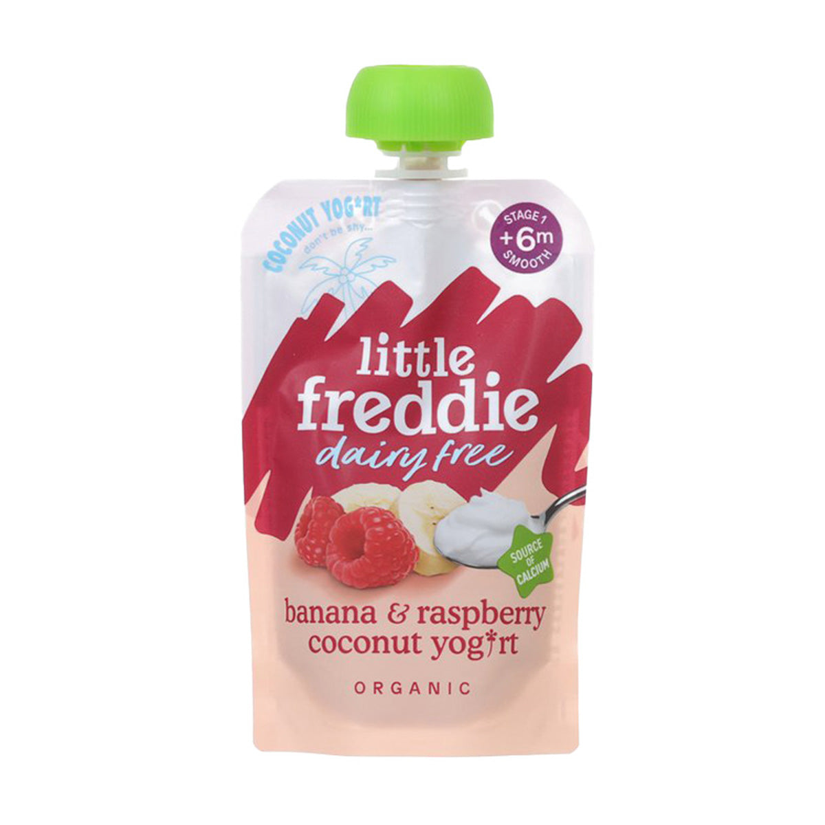 LITTLE FREDDIE Dairy Free Organic Banana & Raspberry Coconut Yogurt (90g)