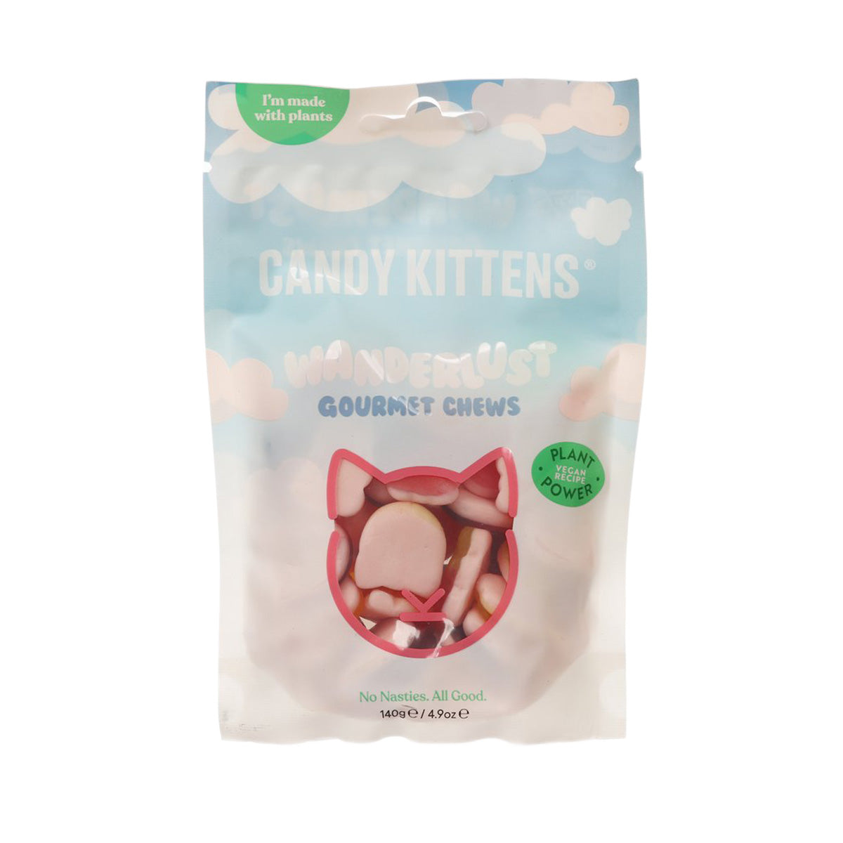 CANDY KITTENS Gourmet Chews Gummy - Strawberry, Blackcurrant, Orange & Passion Fruit Flavor (140g)
