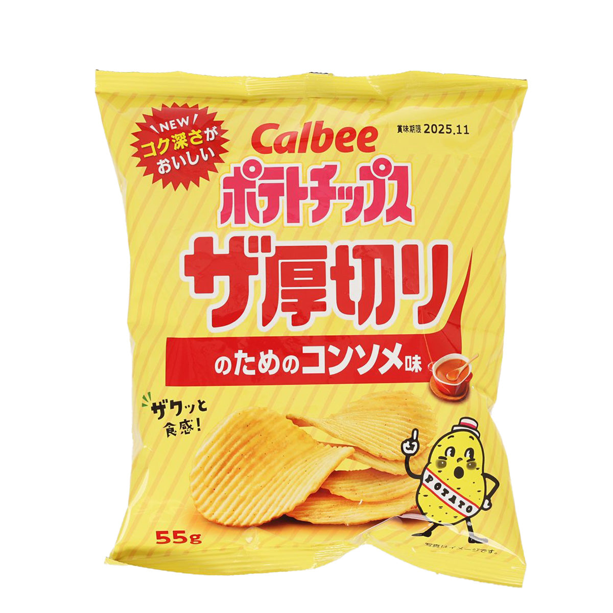 CALBEE Thick Cut Potato Chips - Consomme Flavor (55g)