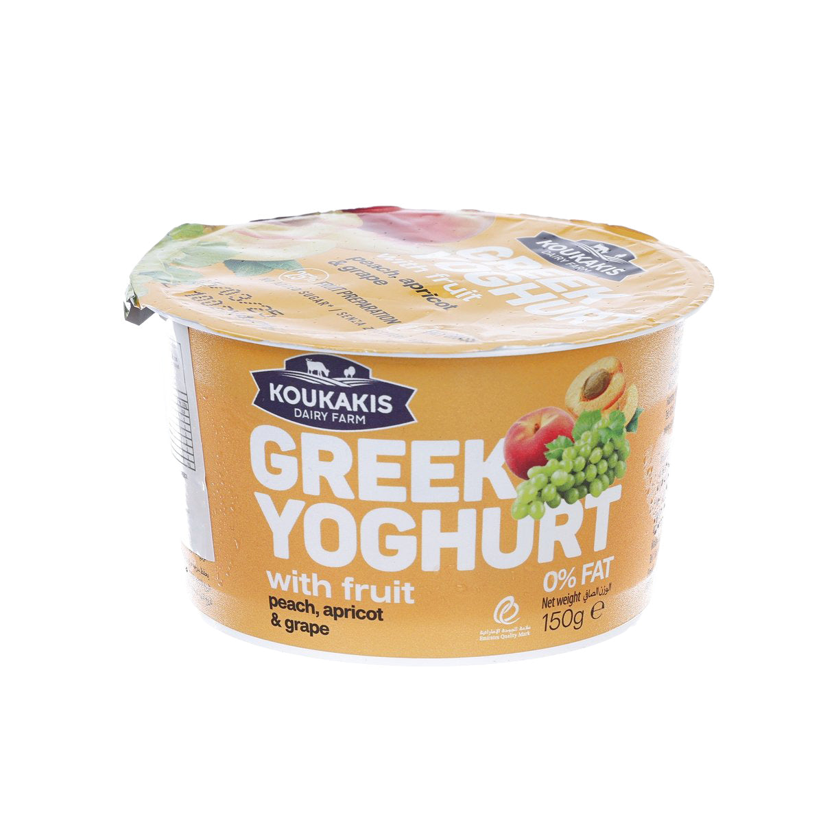KOUKAKIS Greek Yogurt with Peach, Apricot & Grape - 0% Fat (150g)