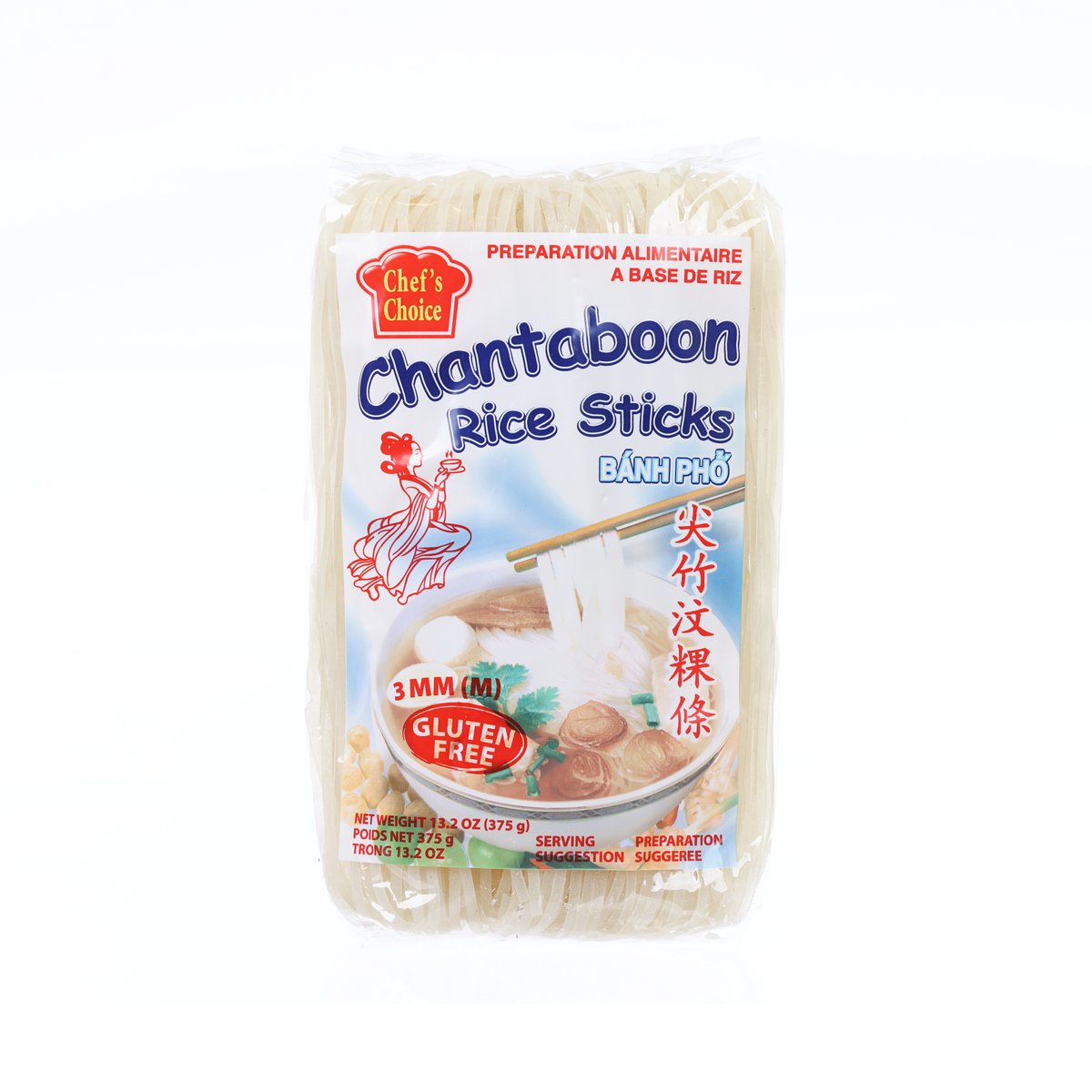 CHEF'S CHOICE Chantaboon Rice Sticks (3mm) (375g)