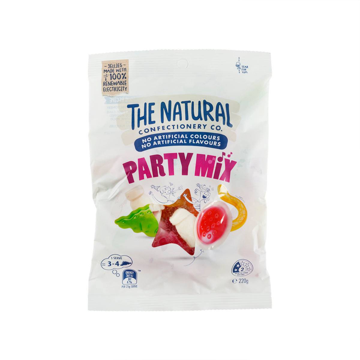 NATURAL CONFECTIONERY Jelly Confectionery - Party Mix (220g)