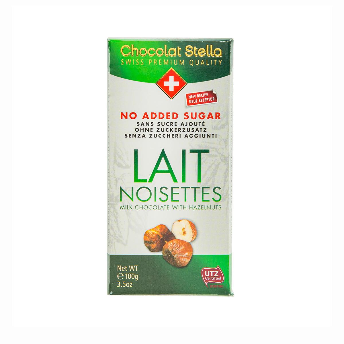 STELLA No Added Sugar Milk Chocolate with Hazelnuts (100g)