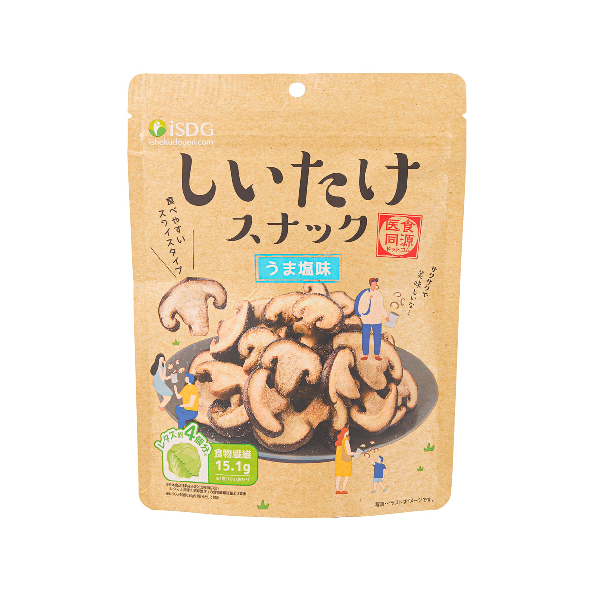ISHOKUDOGEN Shiitake Mushroom Snack - Salt Flavor (70g)