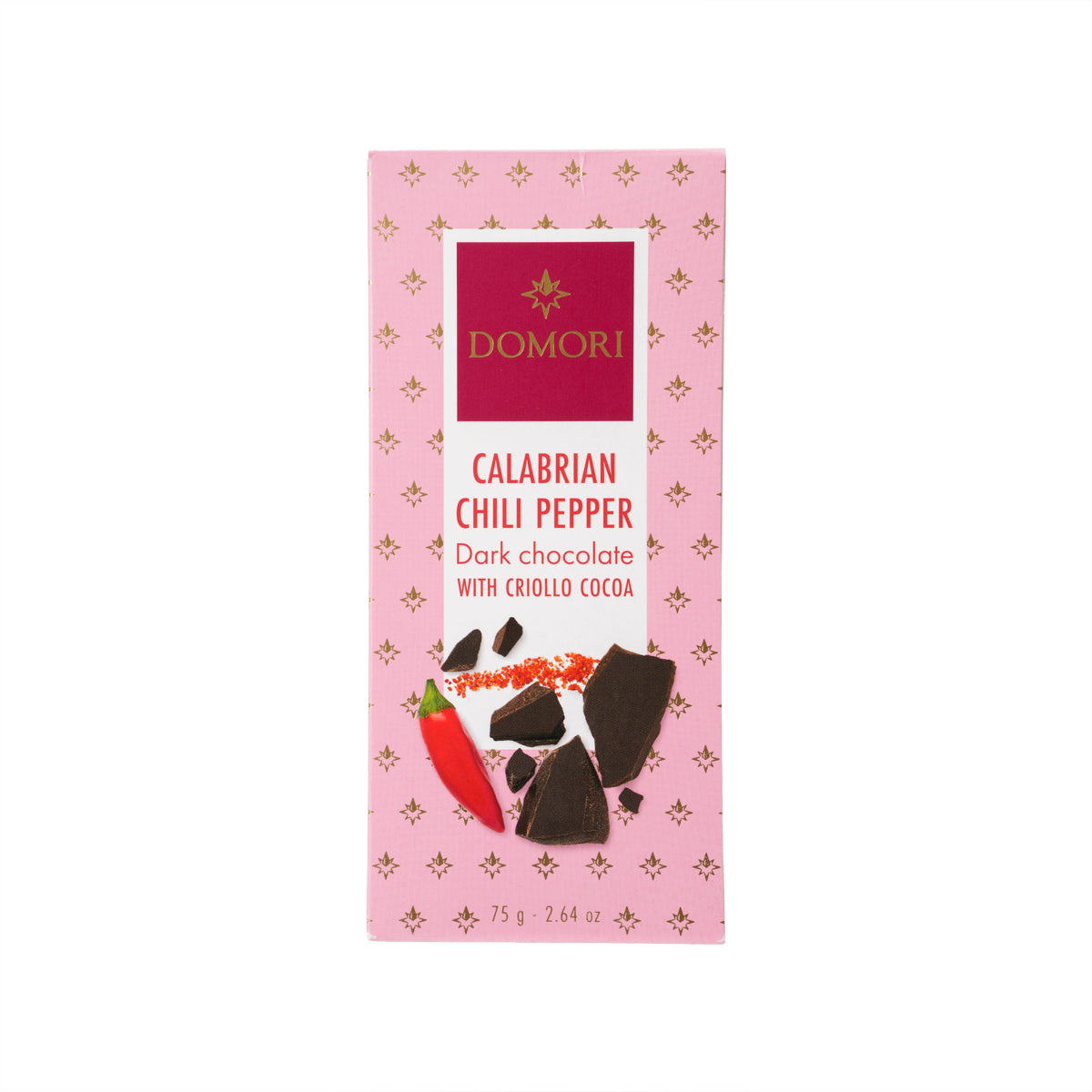 DOMORI Calabrian Chili Pepper Dark Chocolate with Criollo Cocoa Bar (75g)