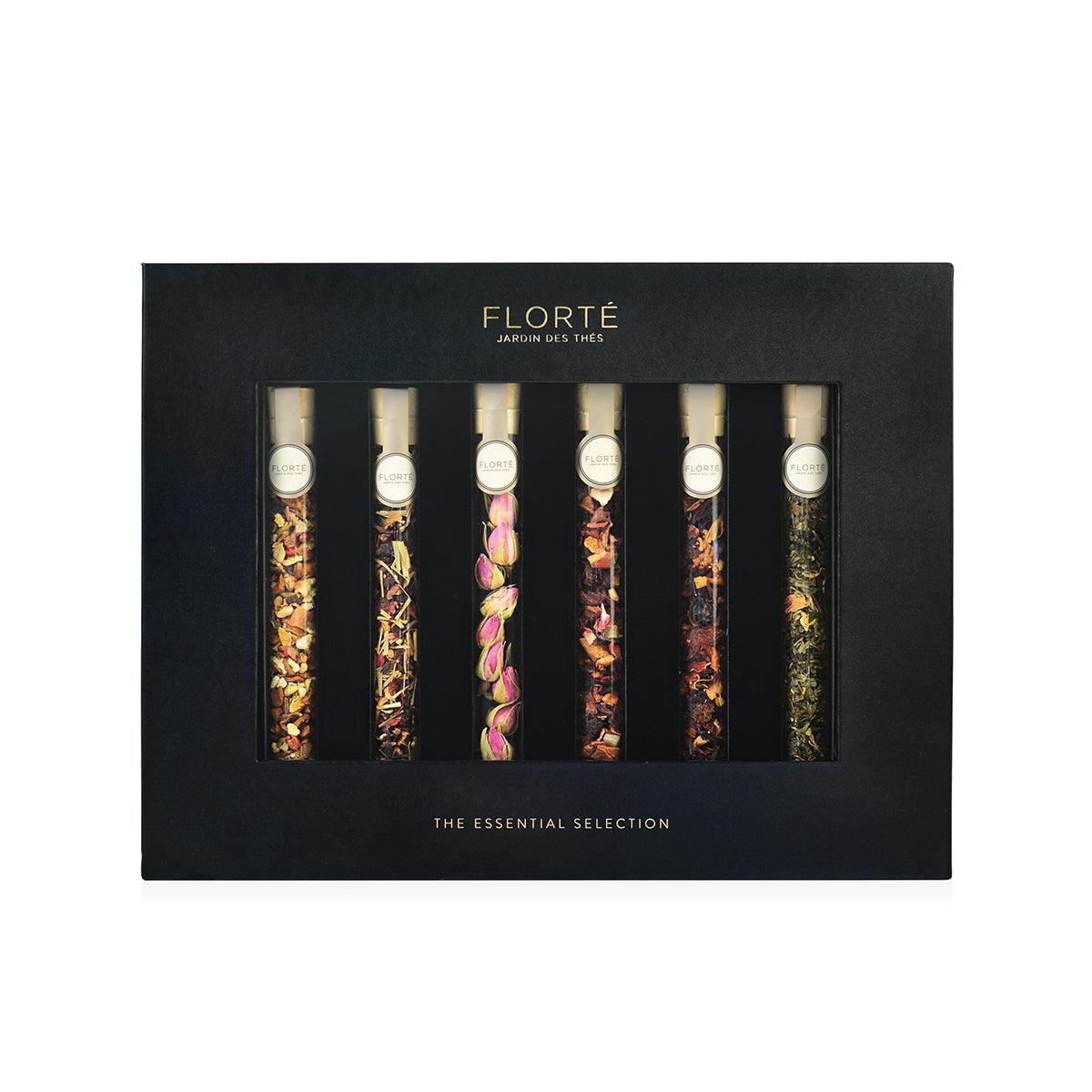 FLORTE Glass Tube Tea Gift Set - Black (1 set)