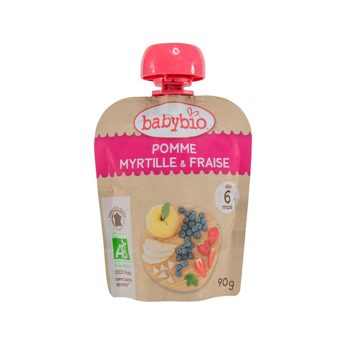 BABYBIO Organic Puree - Blueberry, Strawberry, Apple (90g)