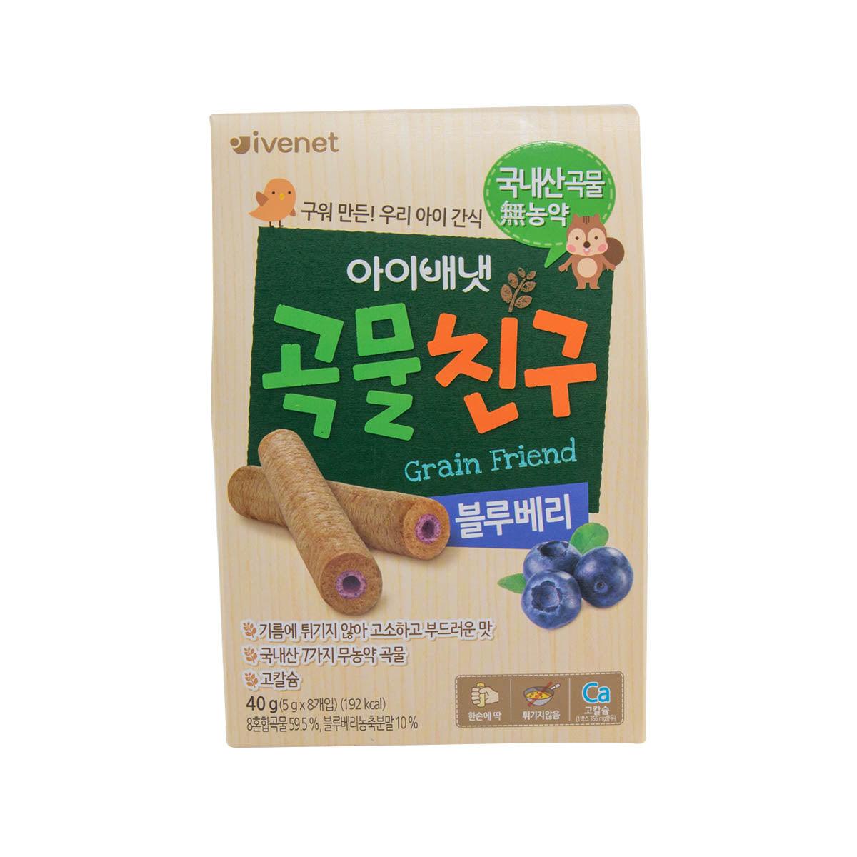 IVENET Bebe Grain Friend Snack (Blueberry) (8 x 5g)