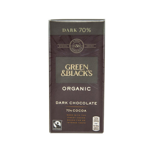 GREEN & BLACK'S Organic Dark Chocolate Bar - 70% Cocoa  (90g)