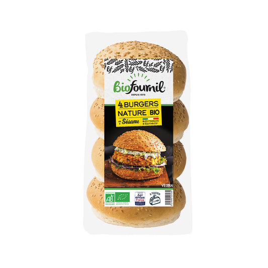 L'ANGELUS Organic Burger Buns with Sesame Seeds  (200g)