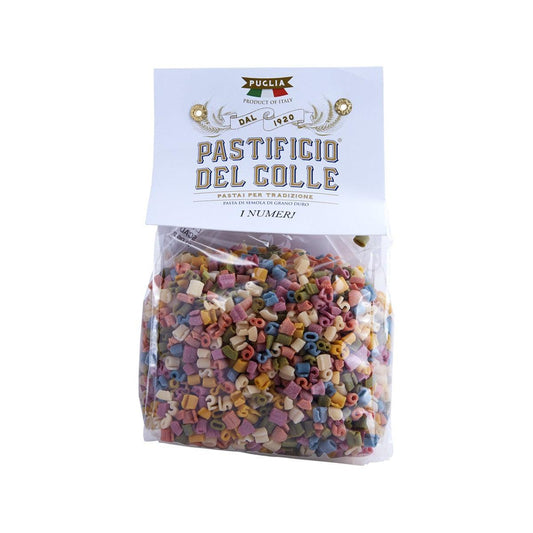 PASTIFICIO DEL COLLE Artisanal Colorful Pasta - Number Shaped  (500g)
