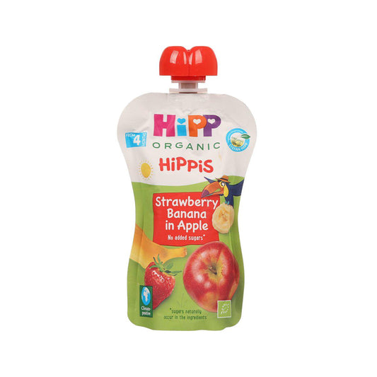 HIPP Organic Fruit Preparation - Strawberry Banana in Apple  (100g)