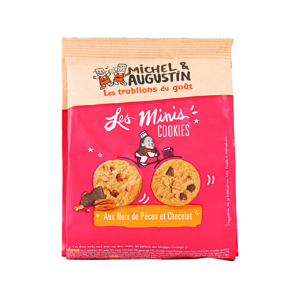 MICHEL & AUGUSTIN Small Cookies with Dark Chocolate Chips and Pecan Nuts  (100g)
