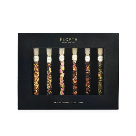 FLORTE Glass Tube Tea Gift Set - Black  (1 set)
