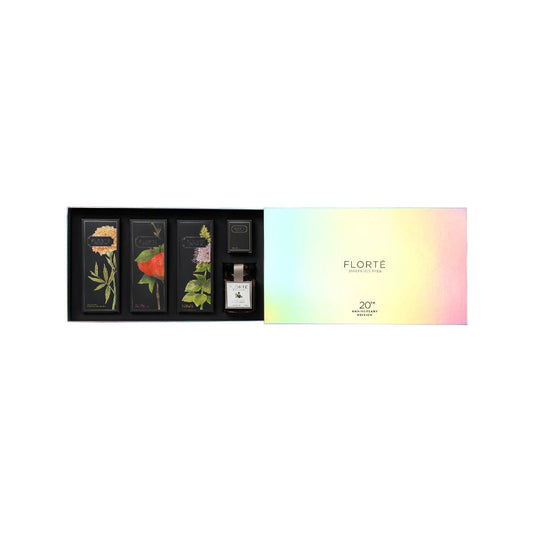 FLORTE 20th Anniversary Gift Set with 3 Loose Teas, 1 Honey and Tea Strainer Gift Set  (1set)