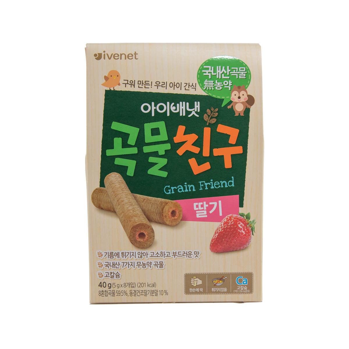 IVENET Bebe Grain Friend Snack (Strawberry)  (8 x 5g)